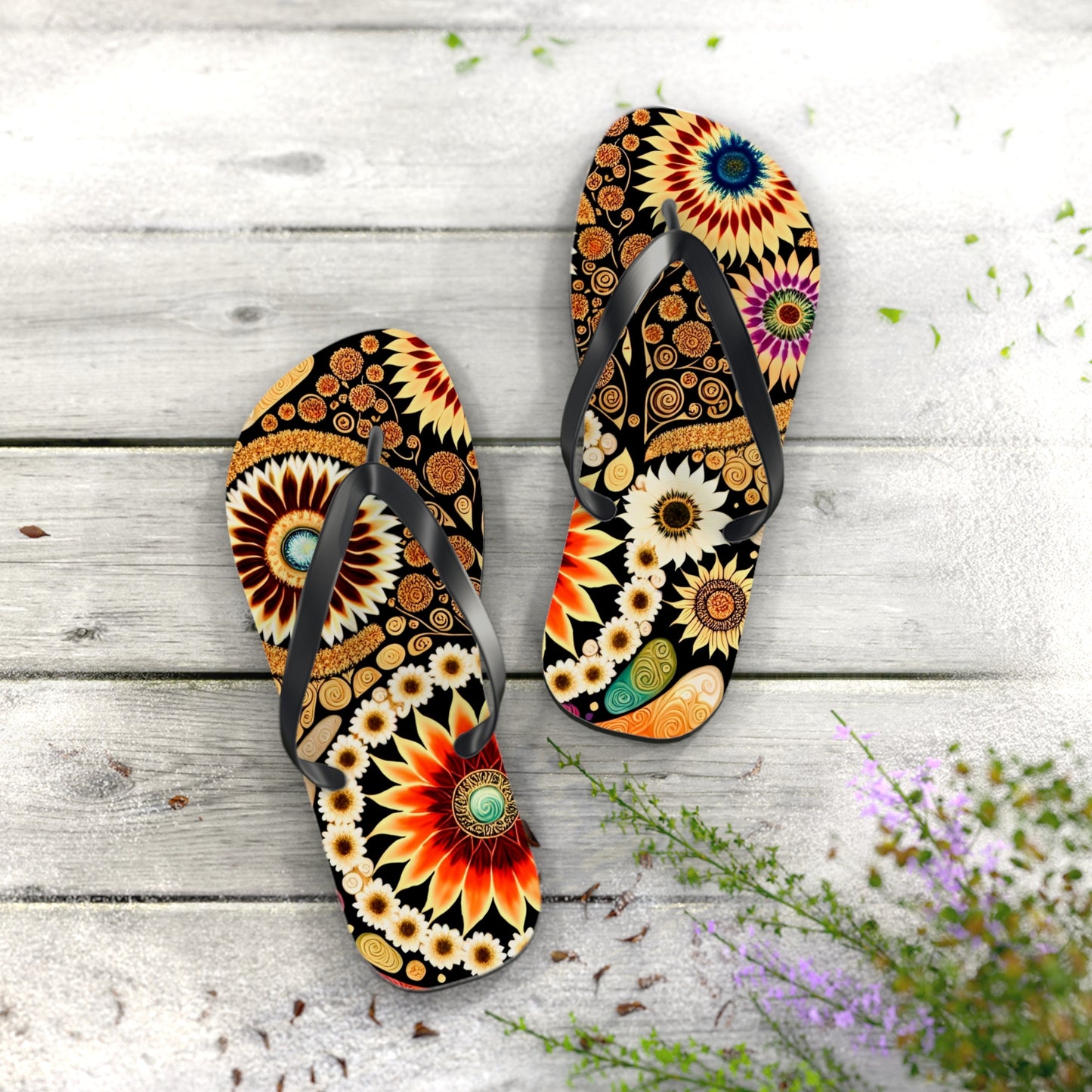 Blooming in Color Flip Flops