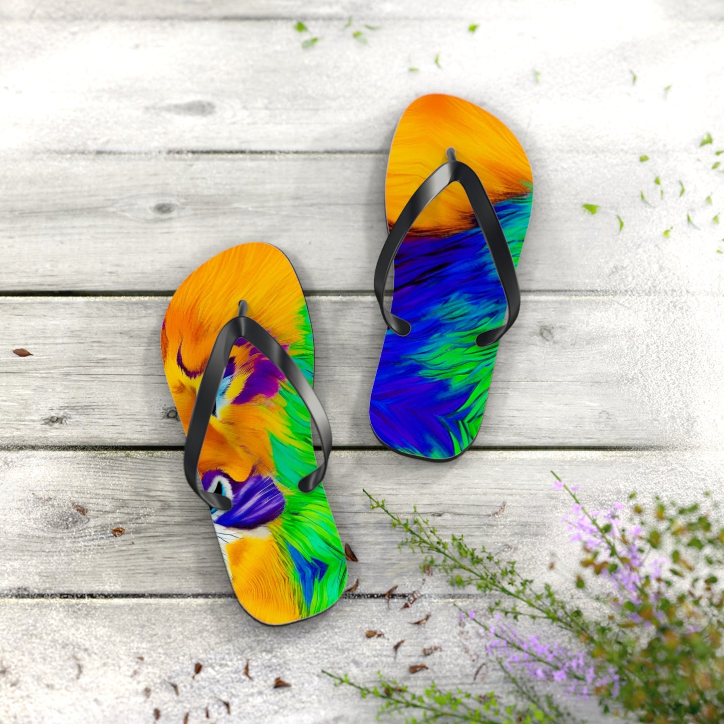 Lion in Splendor Flip Flops