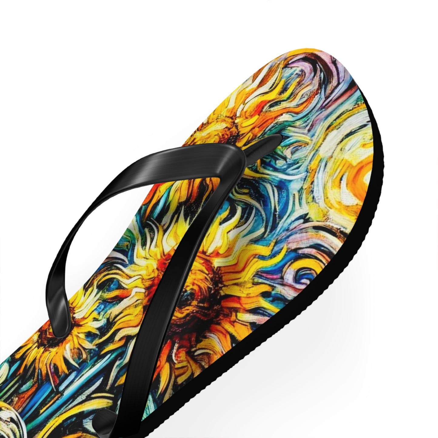 Gogh Sunflowers Flip Flops