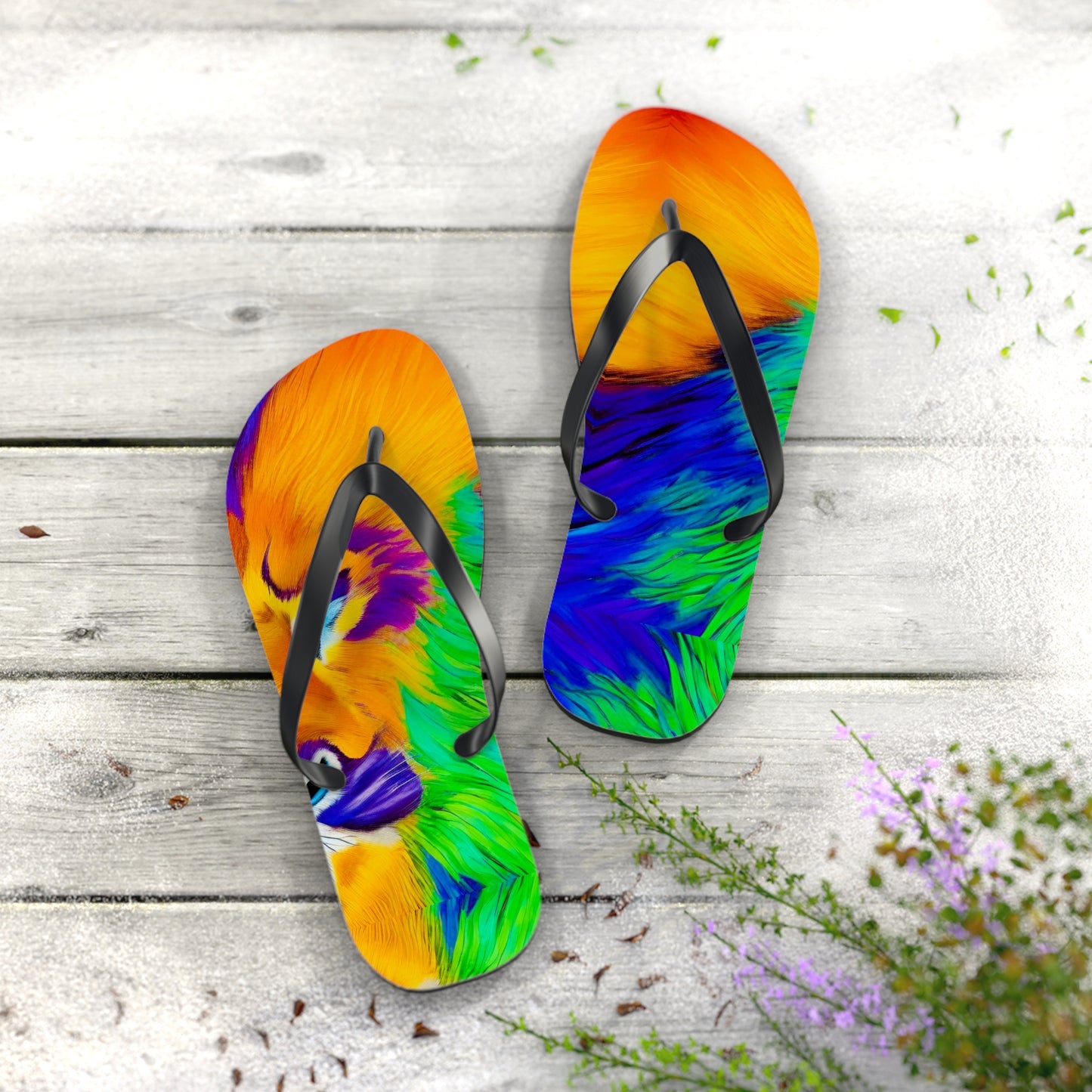 Lion in Splendor Flip Flops