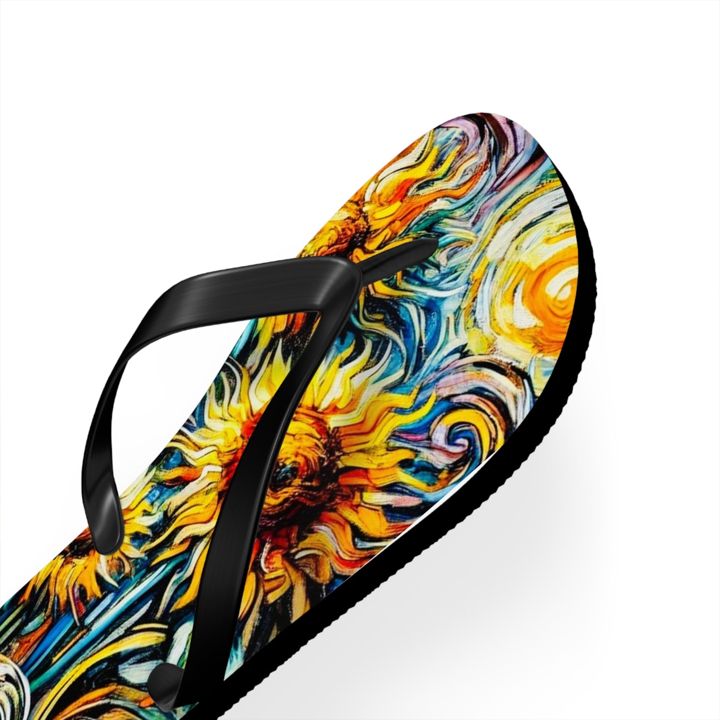 Gogh Sunflowers Flip Flops