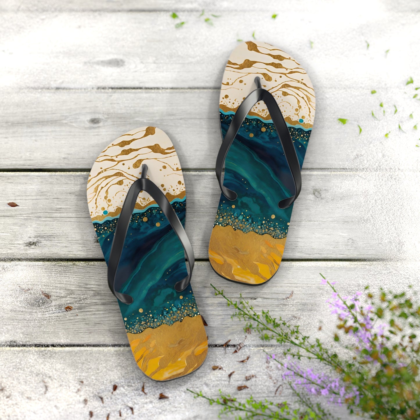 Ocean Floor Flip Flops