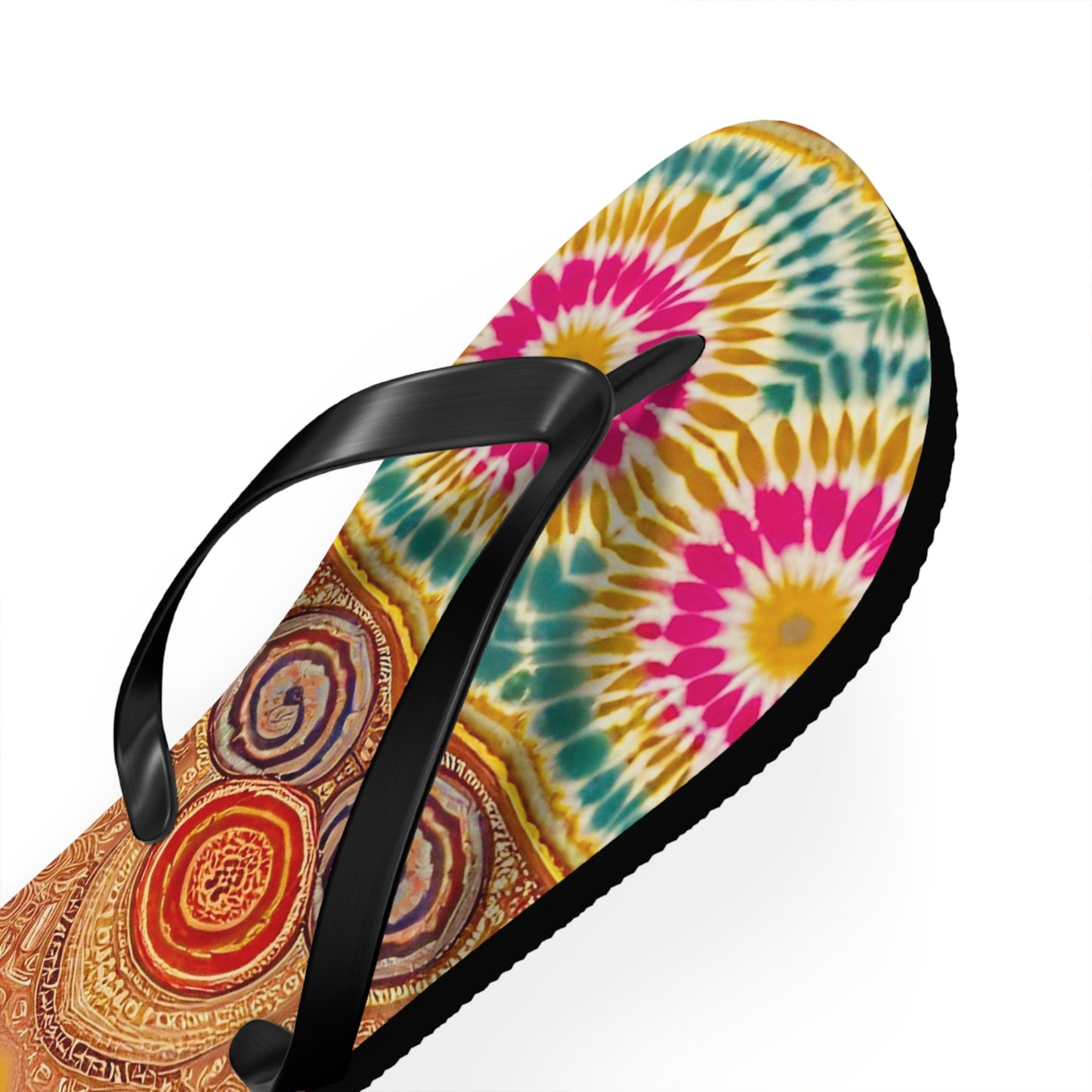 Tie Dye Art Flip Flops