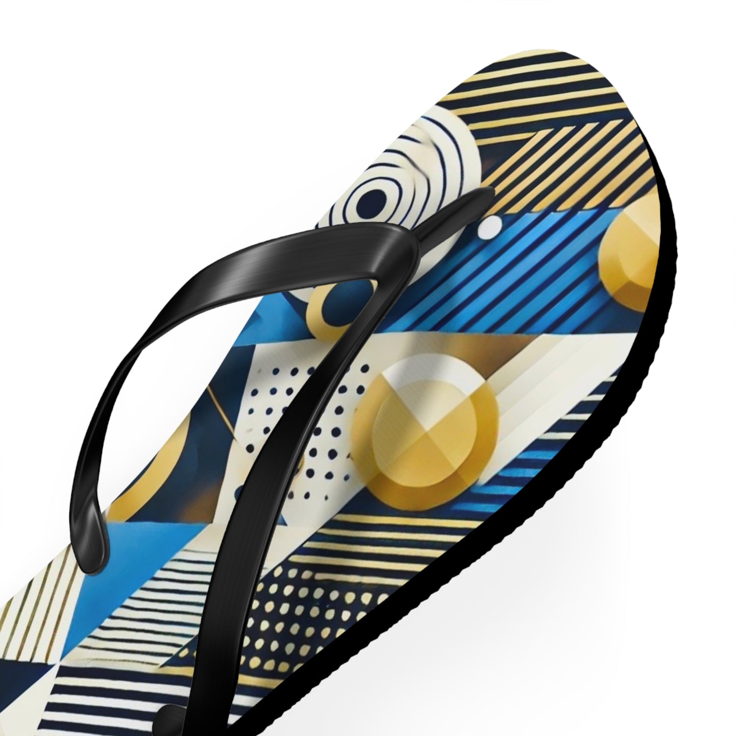 Geo Blue Flip Flops