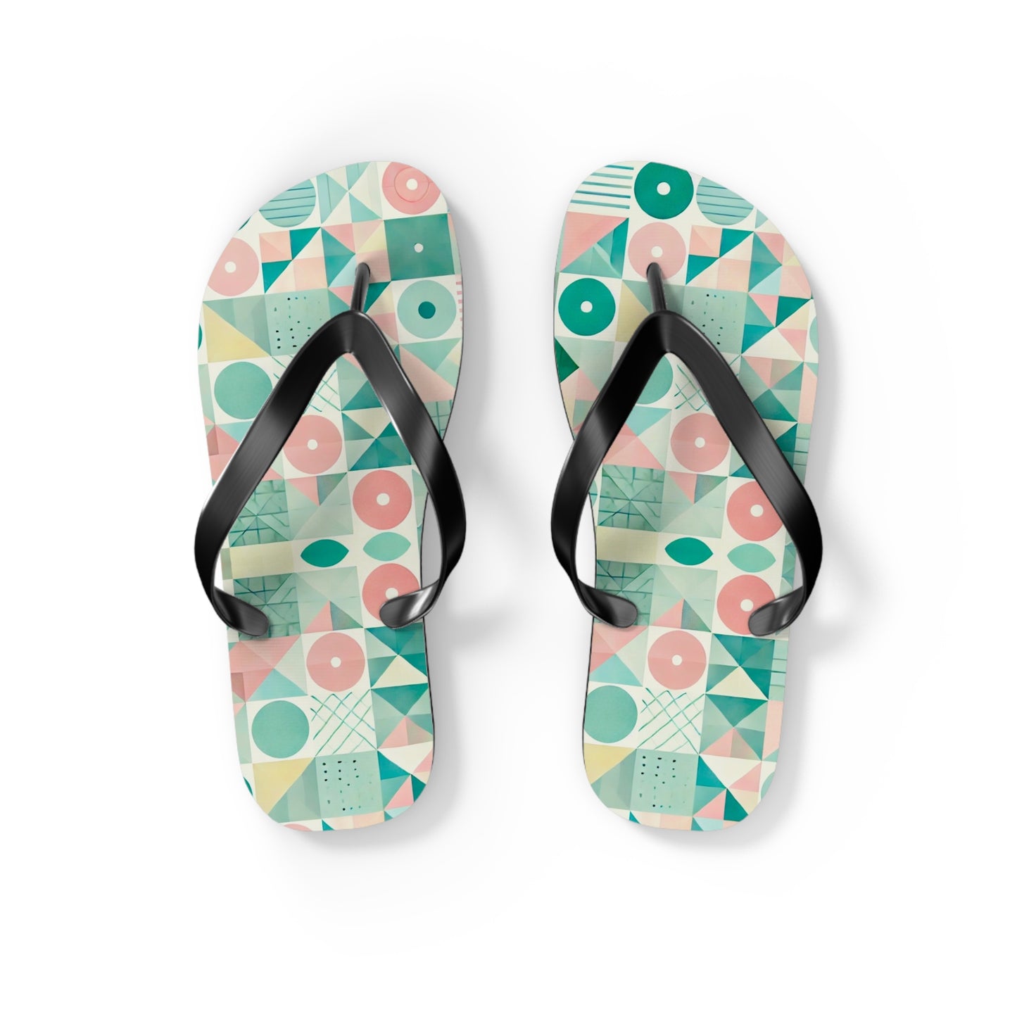 Pastel Geo Flip Flops