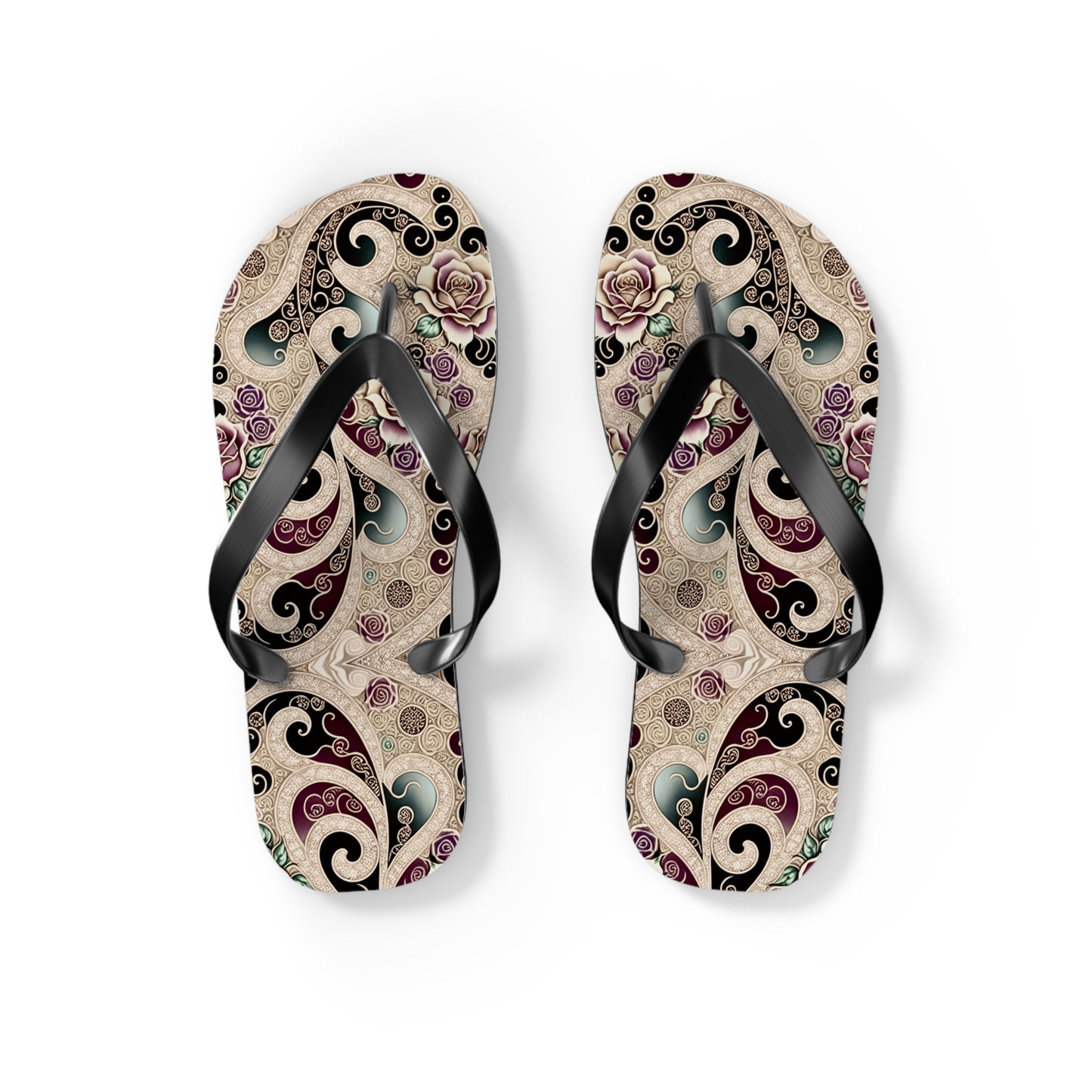 Mirrored Rose Flip Flops