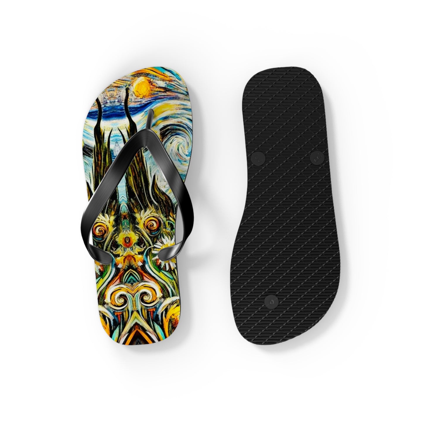 Gogh Sunflowers Flip Flops