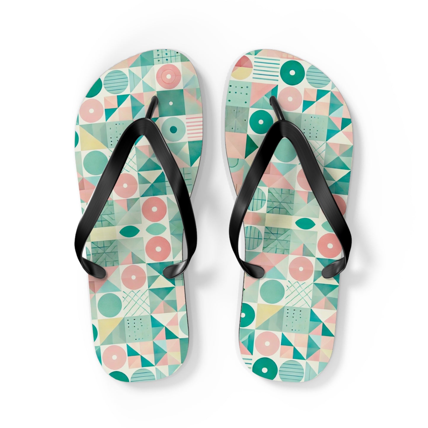 Pastel Geo Flip Flops