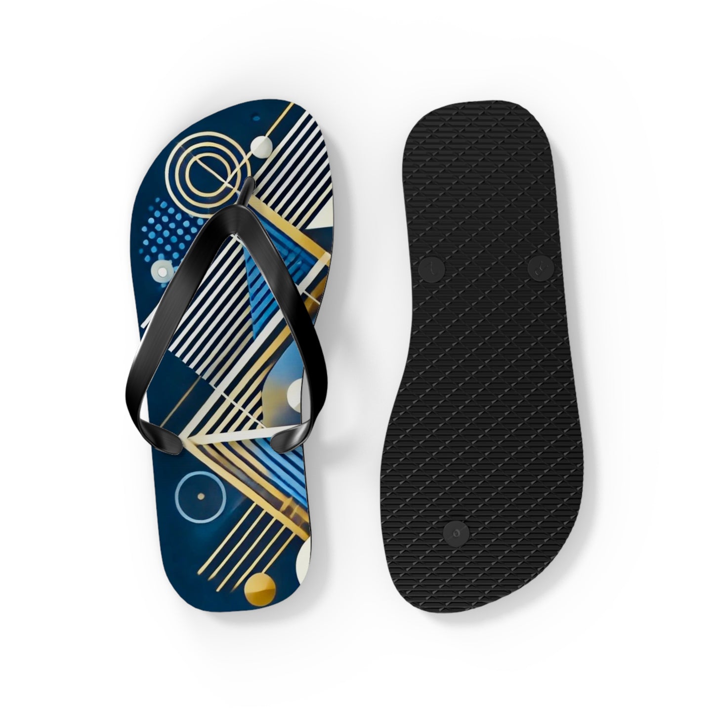 Geo Blue Flip Flops