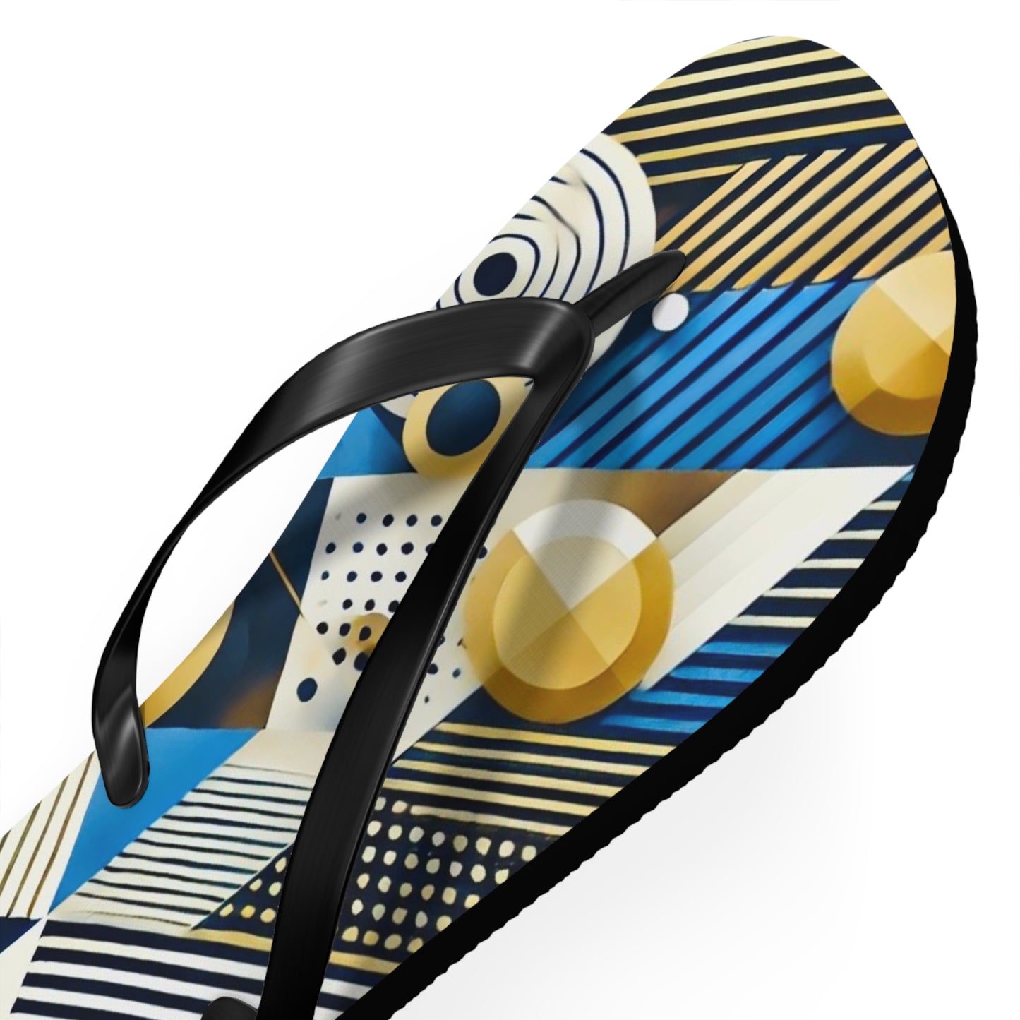 Geo Blue Flip Flops