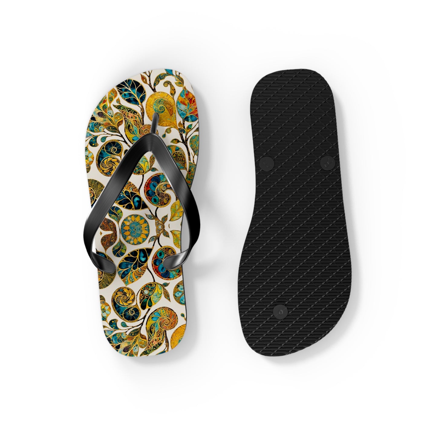 Eclectic Leaf Flip Flops