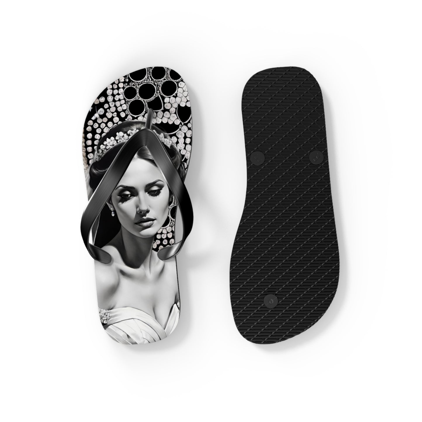 Bride Black Flip Flops