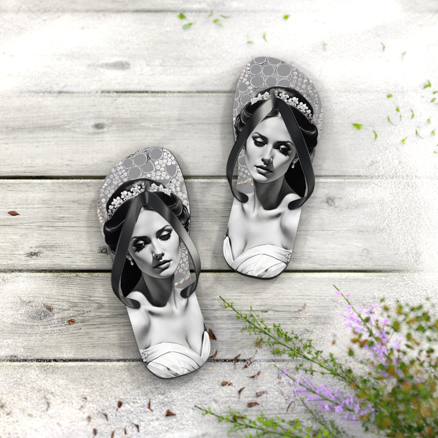 Bride Grey Flip Flops