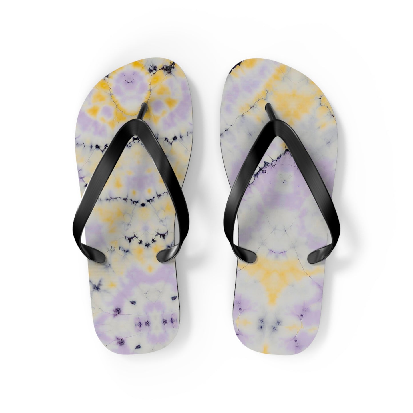 Cracked Tie Dye Flip Flops