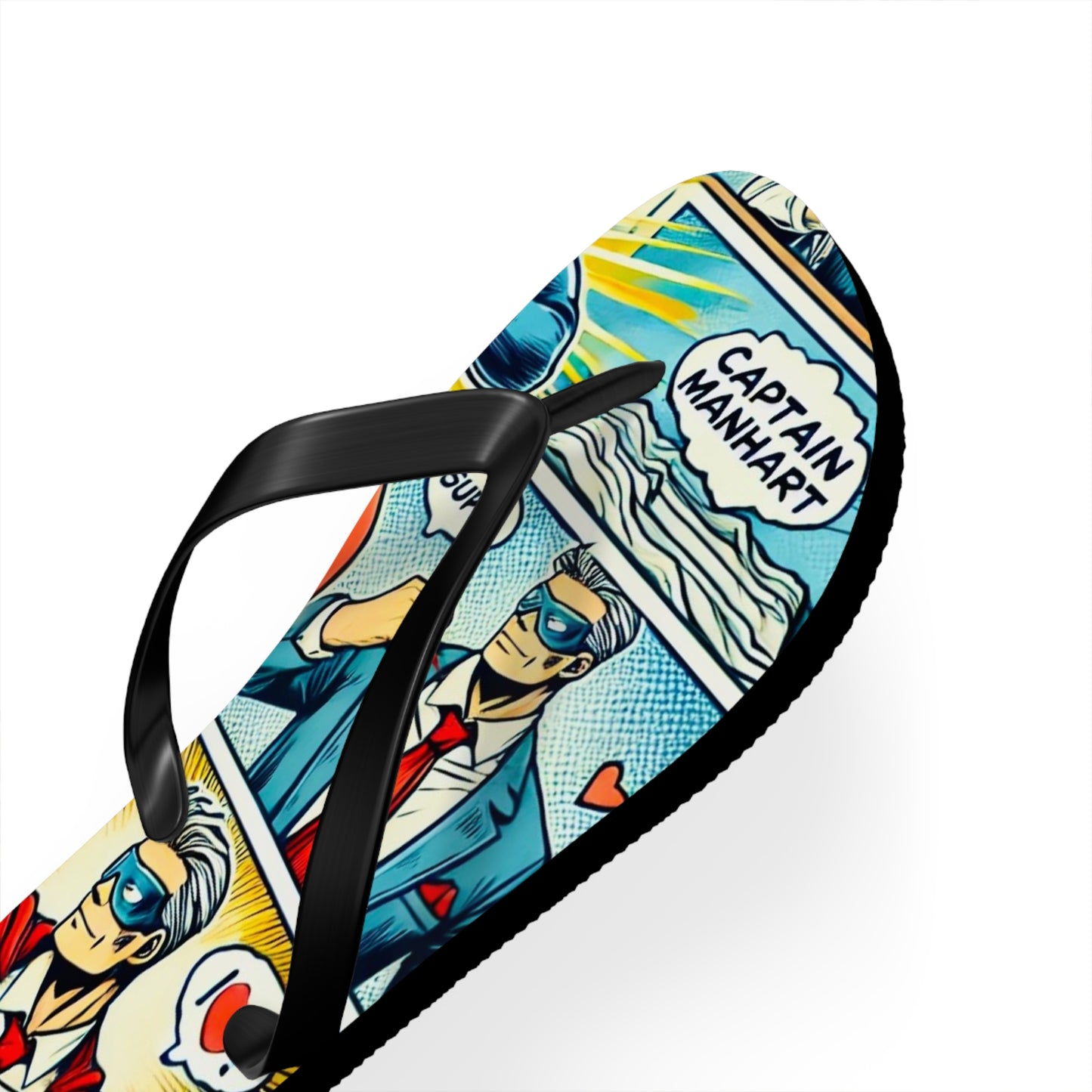 Captain Manhart Comic Flip Flops