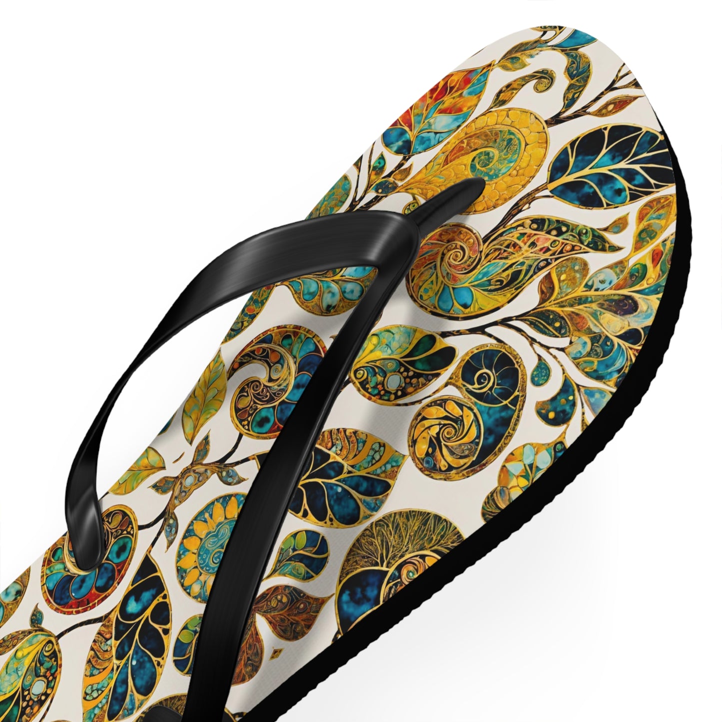 Eclectic Leaf Flip Flops