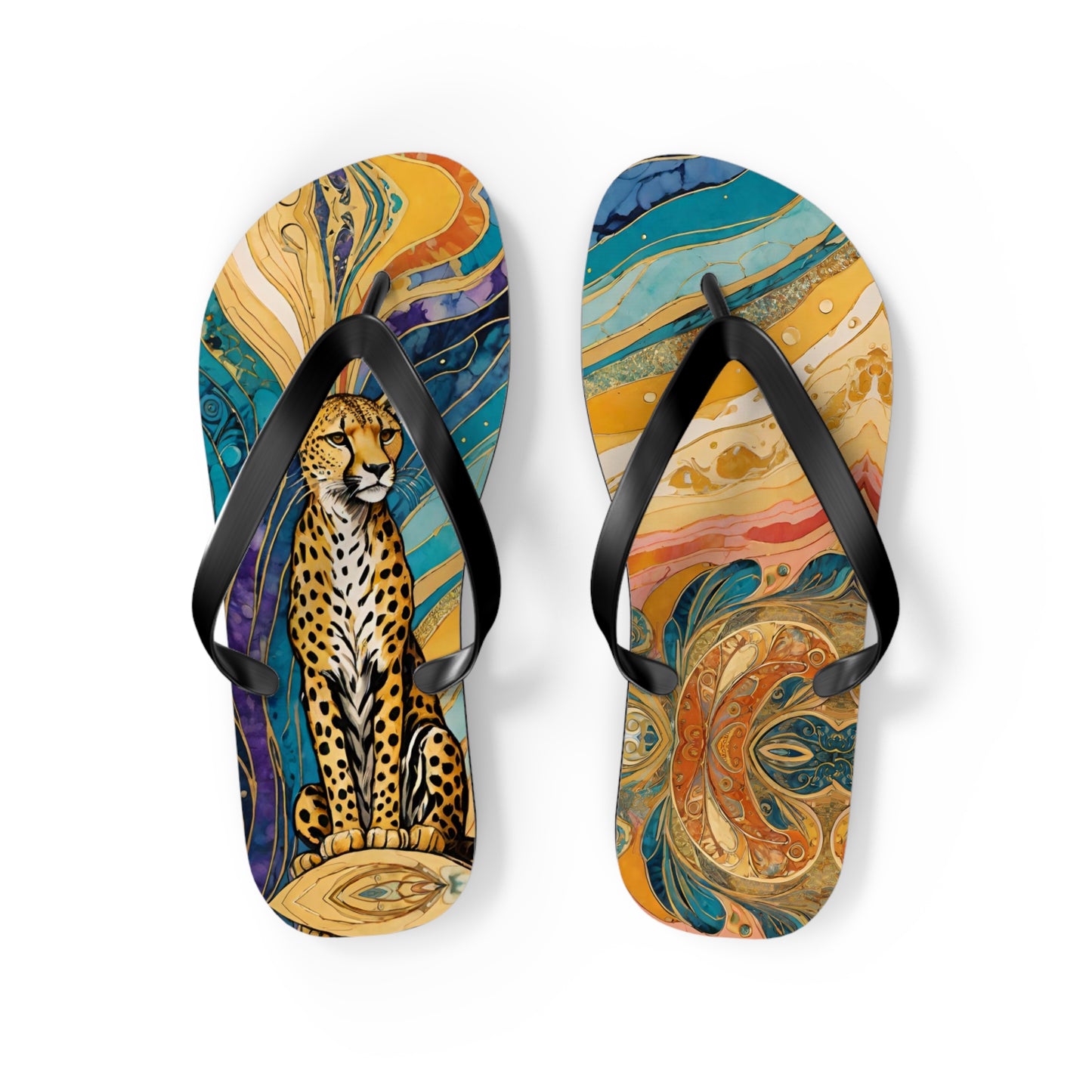 Cheetah Skies Flip Flops