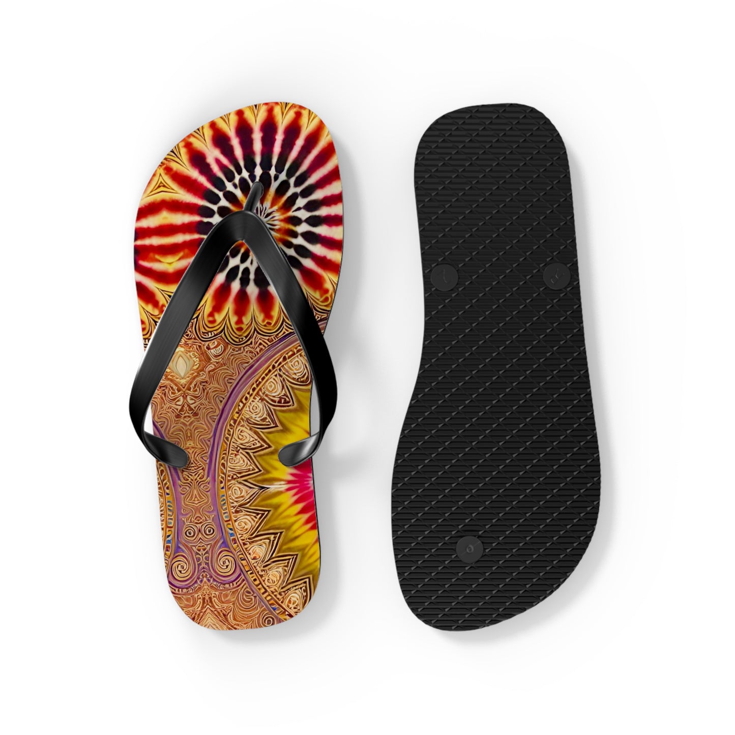 Tie Dye Art Flip Flops