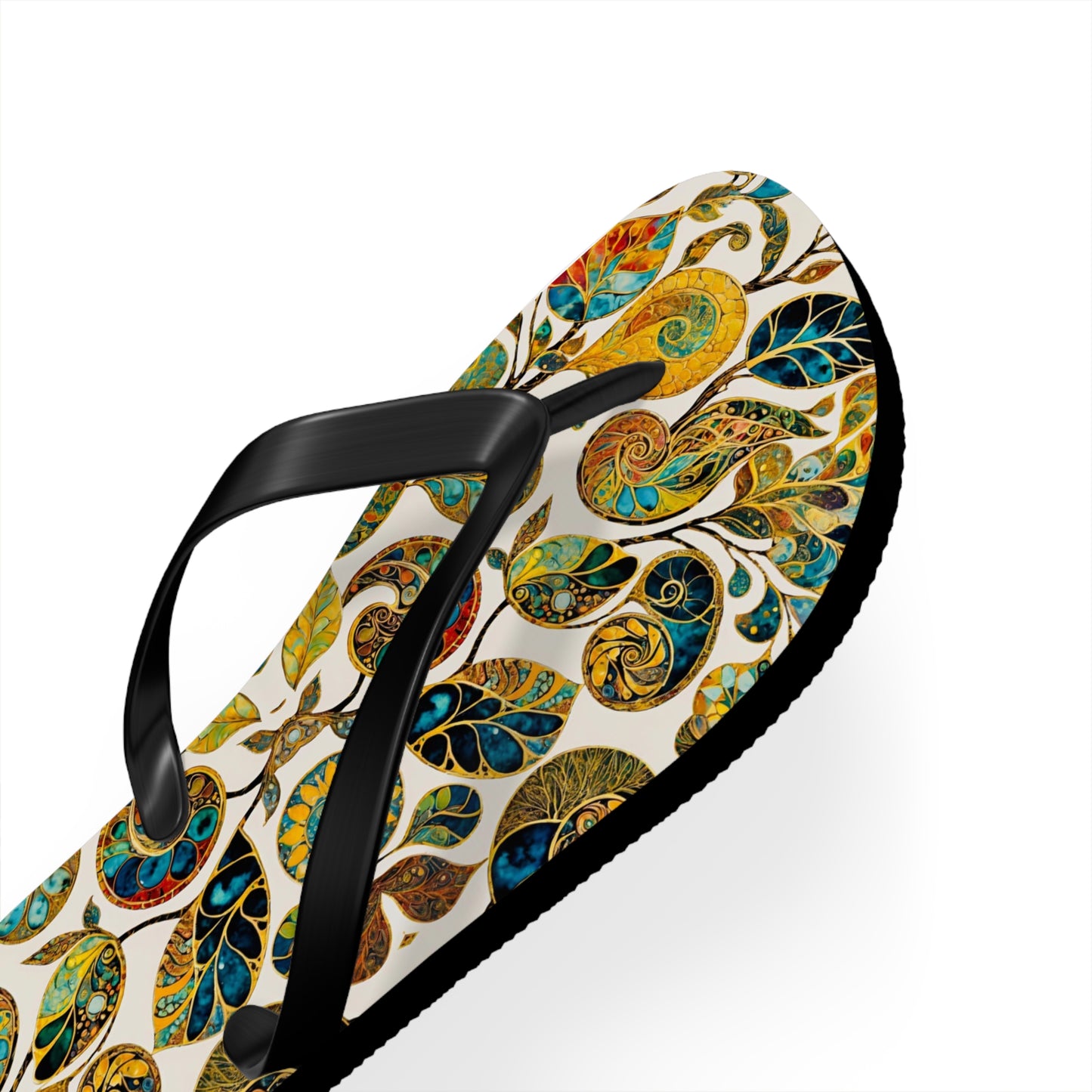 Eclectic Leaf Flip Flops