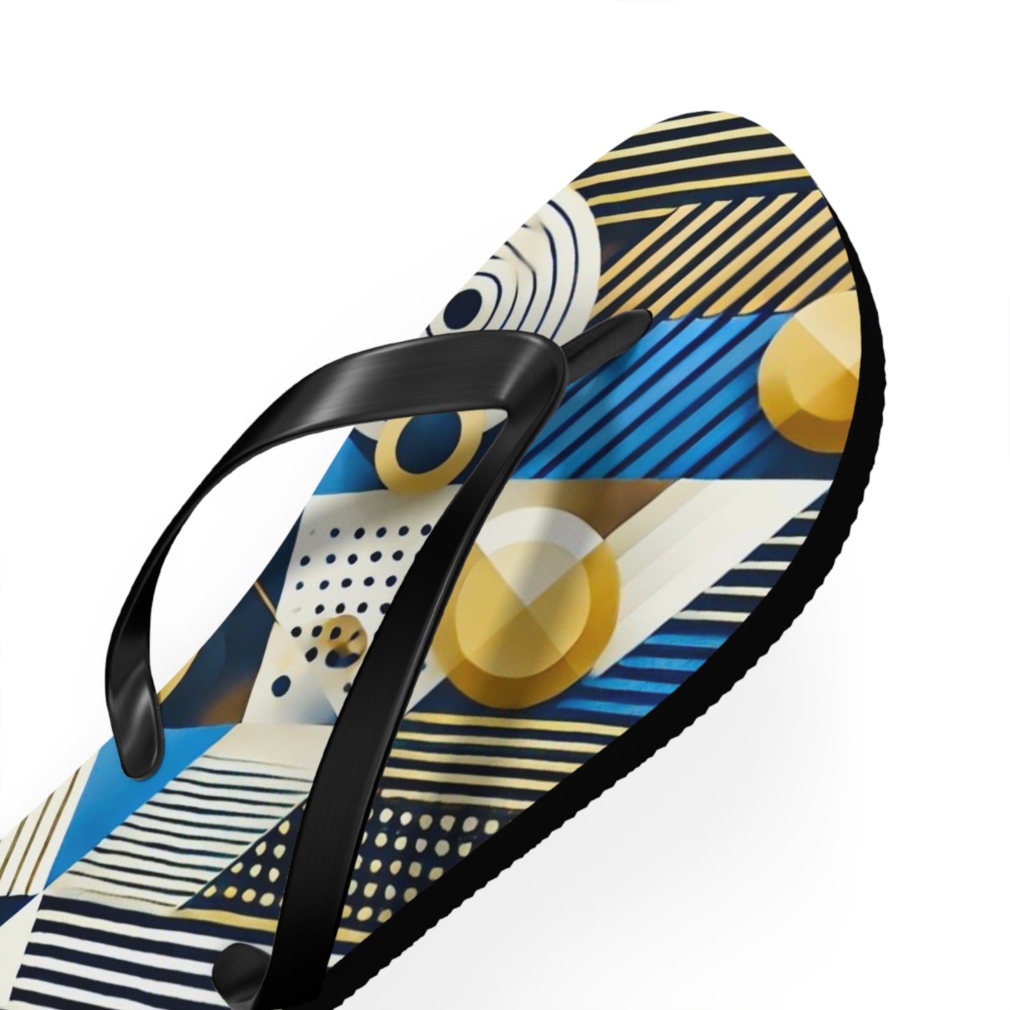 Geo Blue Flip Flops