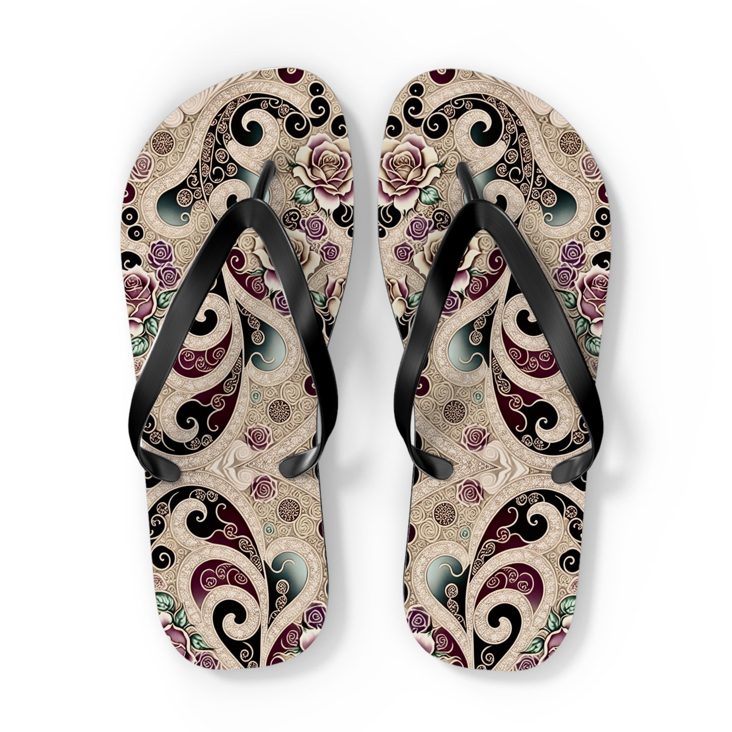 Mirrored Rose Flip Flops