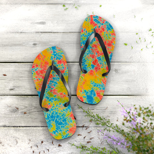 Tie Dye Glass Flip Flops