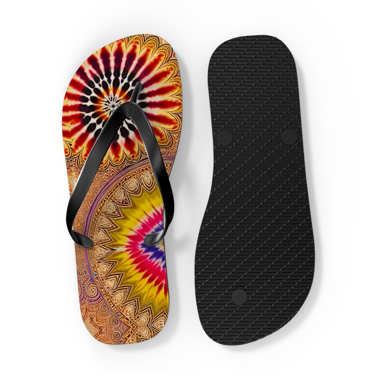 Tie Dye Art Flip Flops