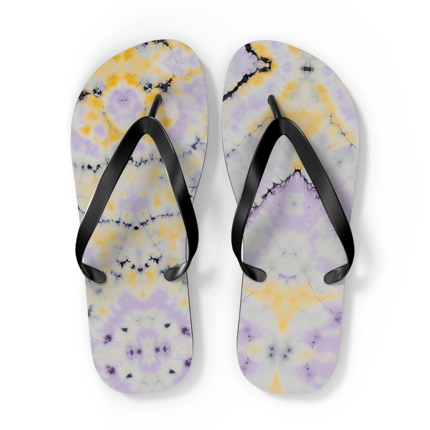 Cracked Tie Dye Flip Flops