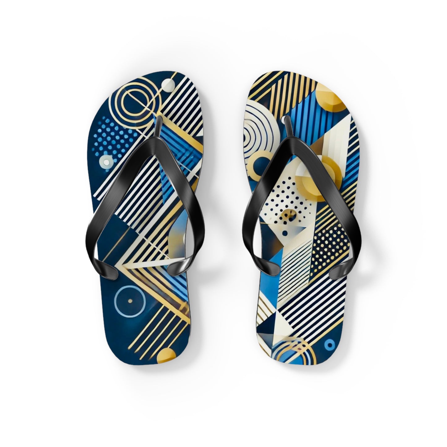 Geo Blue Flip Flops