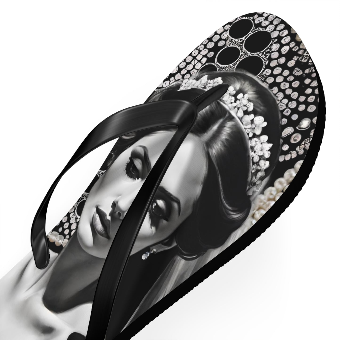 Bride Black Flip Flops