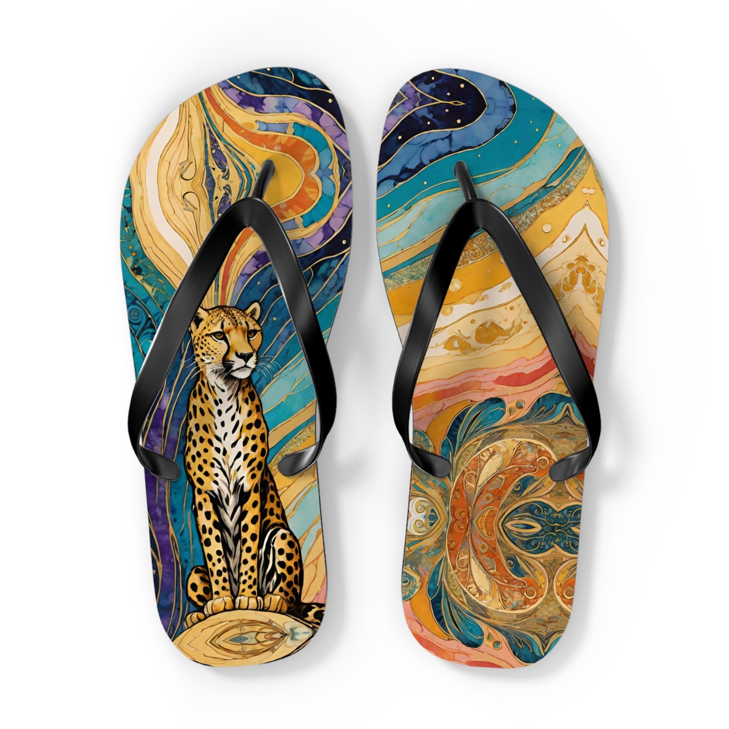 Cheetah Skies Flip Flops