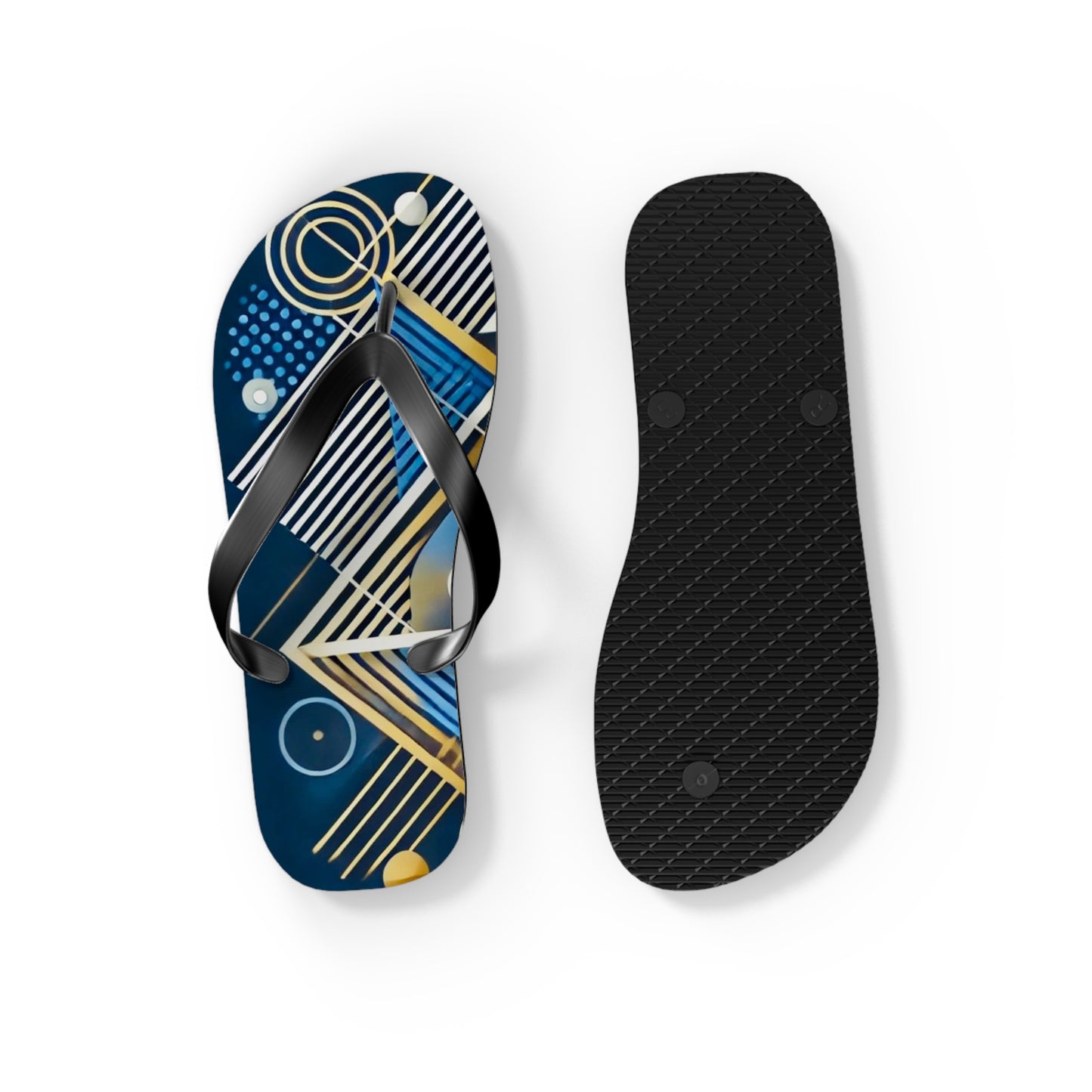 Geo Blue Flip Flops